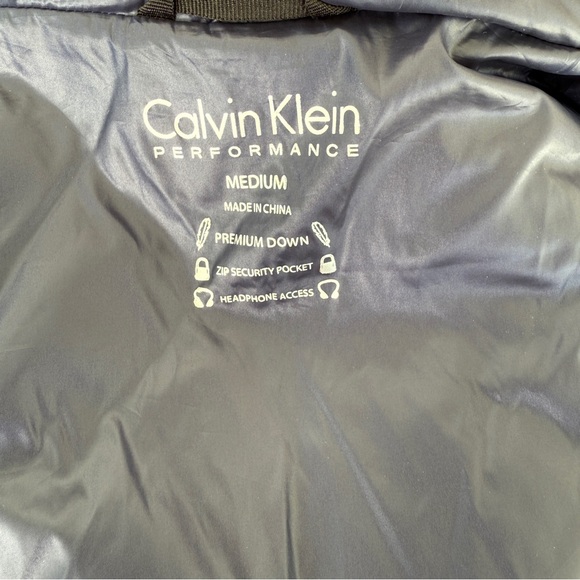 Calvin Klein Performance Premium Down Mock Neck Blue/Black Jacket Size M - Picture 9 of 10
